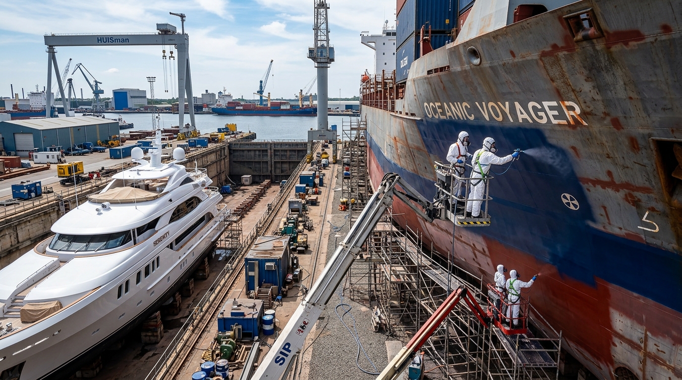 Drydock Ship Painting